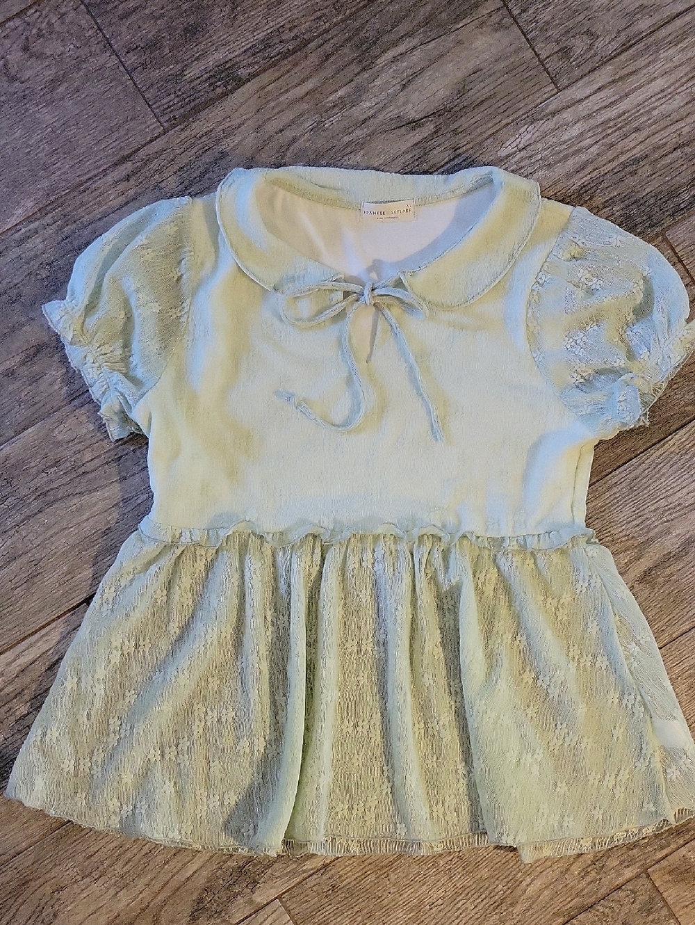 Frankee & Skylarr Baby Doll Lace Ruffle Top Blouse Coquette Ethereal Kawaii